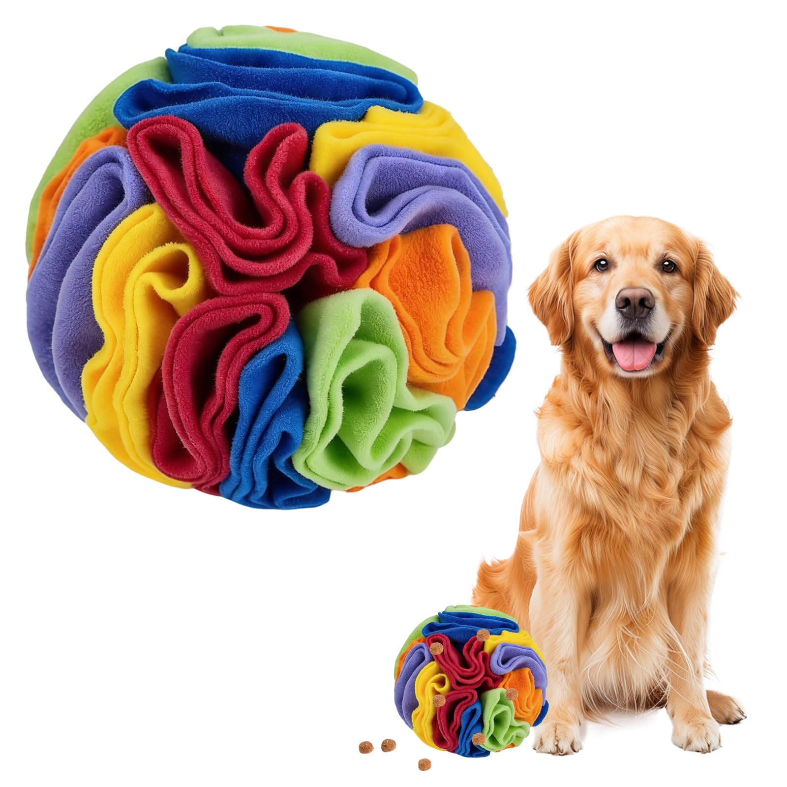 LoNinLoAn Pet Snuffle Ball, Puzzle Sniffing Interactive Dog Ball for Dogs, Dog Brain Stimulating Puzzle Toys for Slow Feeder Training Stress Relief