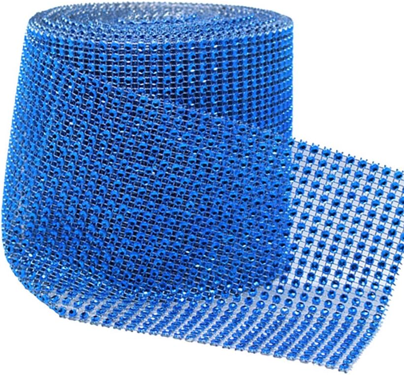 UGUAX Diamond Rhinestone Mesh Ribbon Trim Wrap Decor 2 Roll 24 Row for Arts Crafts, Weddings, Birthday Parties, Baby Showers and Life Celebrations