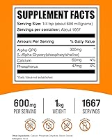 Vista 2 de BulkSupplements. com Alpha GPC Powder (L-alfa glicerilfosforilcolina) - Suplementos de colina - Suplementos cerebrales - Suplemento de memoria
