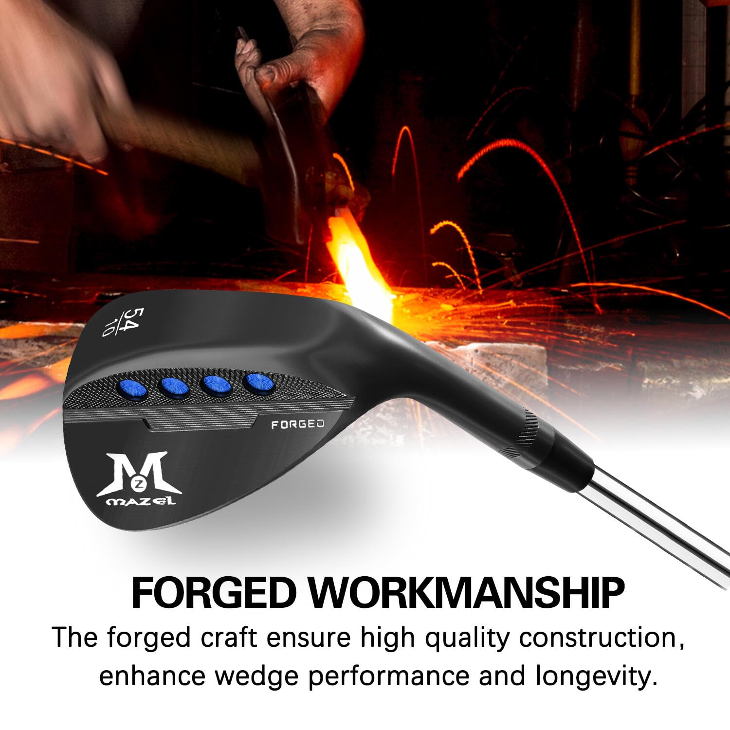Mazel Forged Golf Sand Wedge,Gap Wedge,Lob Wedge for Men,48/52/54/56/58/60 Degree Individual Golf Wedge,Milled Face for More Spin,Right Hand