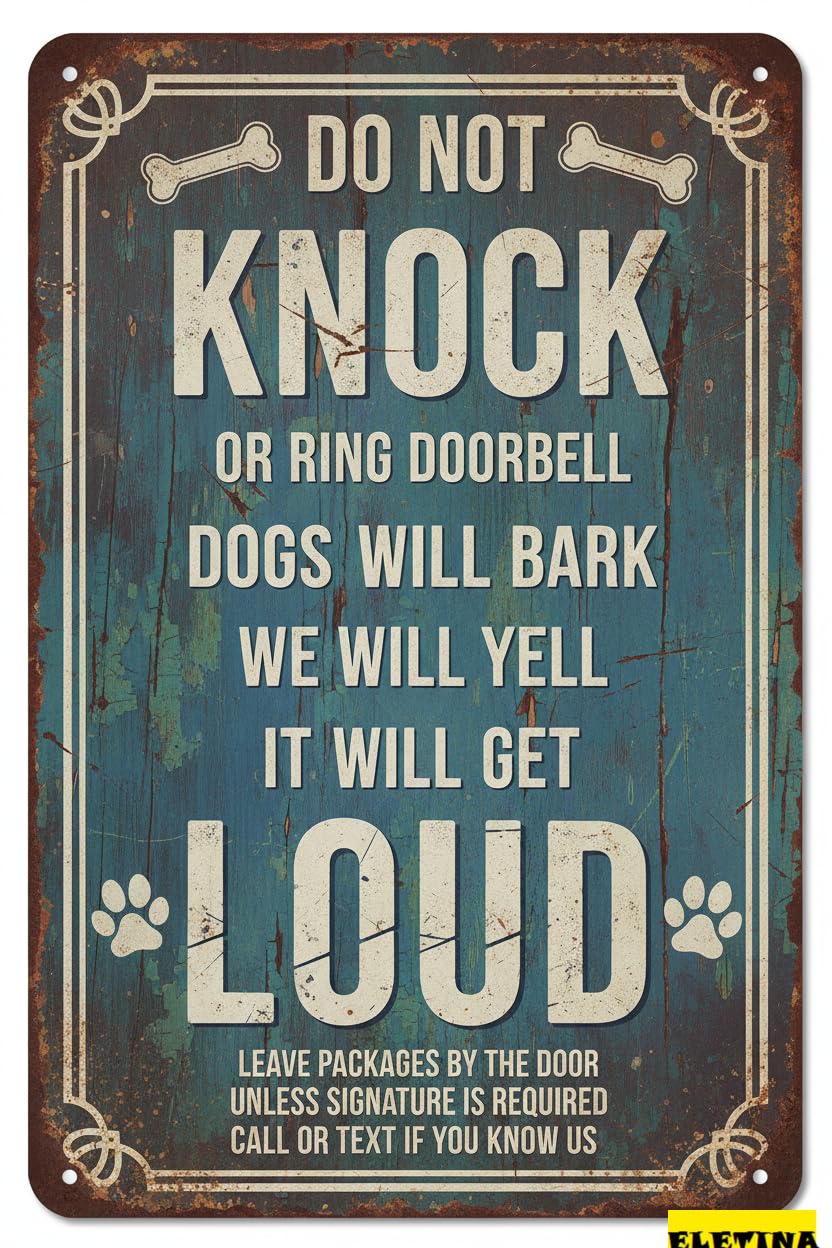 Do Not Ring Doorbell Retro Tin Sign, 8x12 Inch