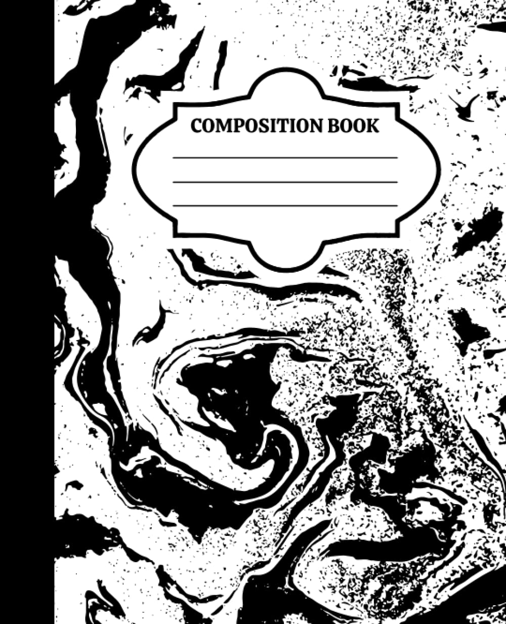 Composition Book: Black Marble, Marble, Composition Notebook, draw and write journal, College Ruled, 100 pages, 7.5 in x 9.25 in, 19.05 x 23.495 cm, Cute Black and White Cover