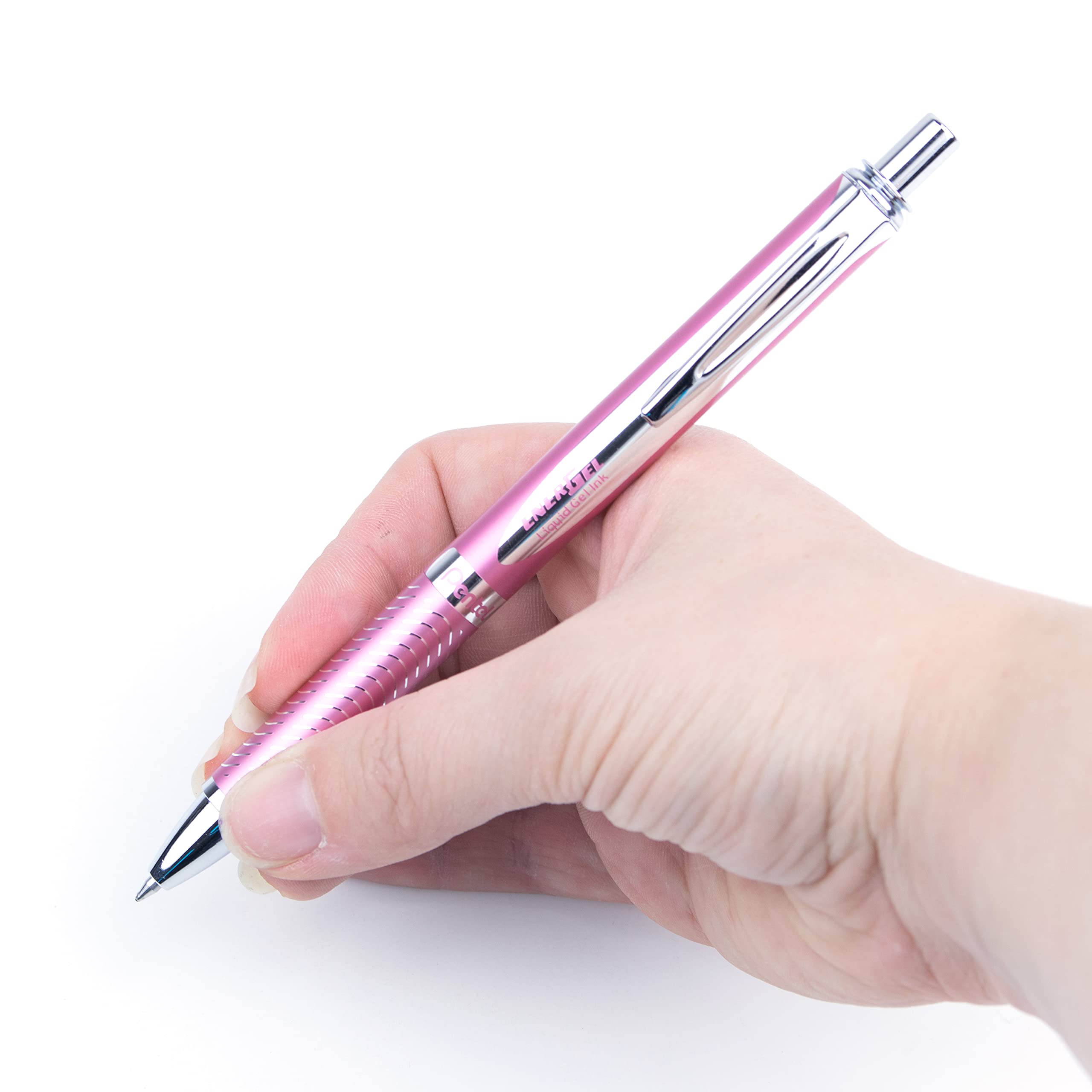 Pentel 0.7 mm punta "EnerGel Sterling nero inchiostro penna – Baby Blue (confezione da 12) rosa