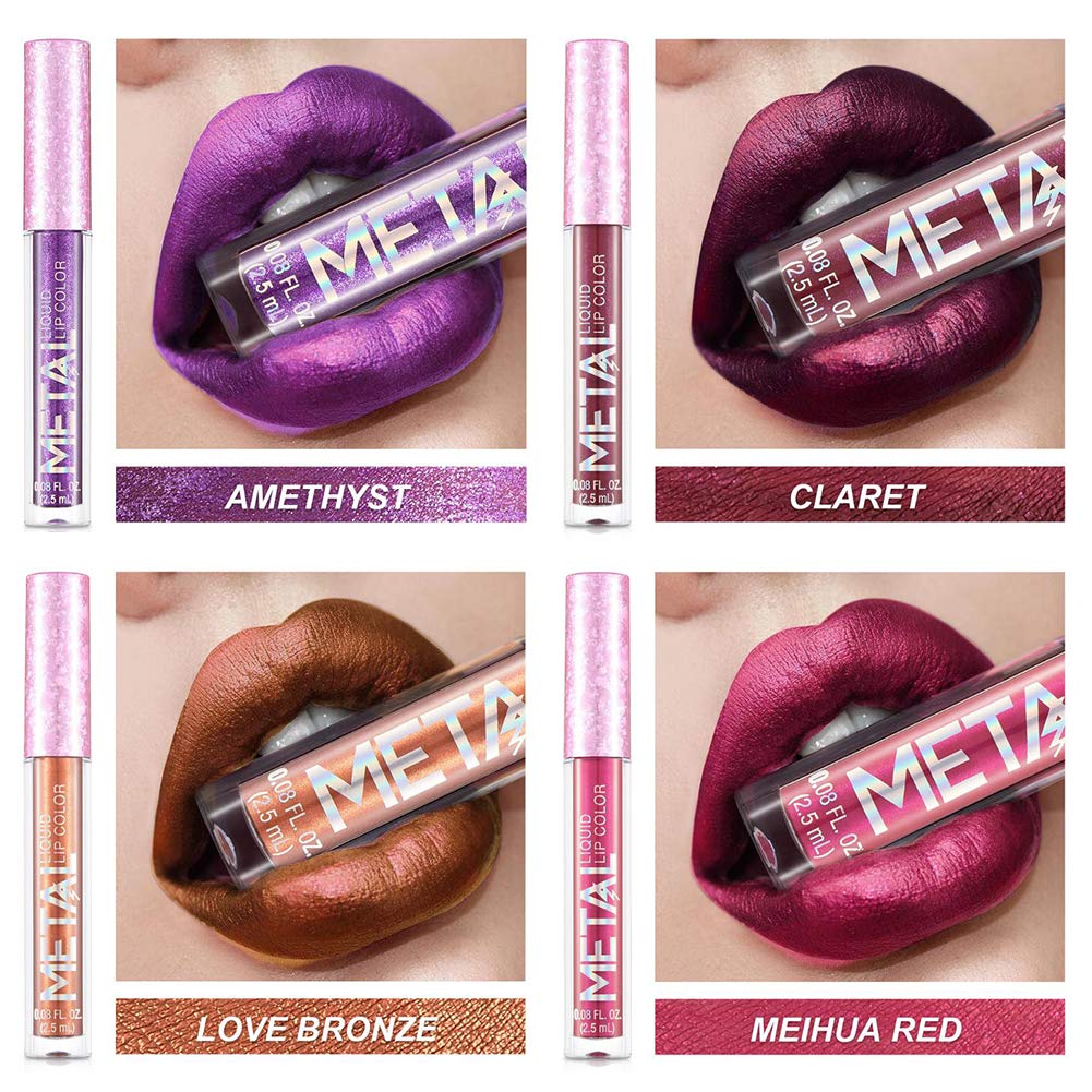 Amazon.com : Glitter Shimmer Liquid Lipstick Set 12 Colors