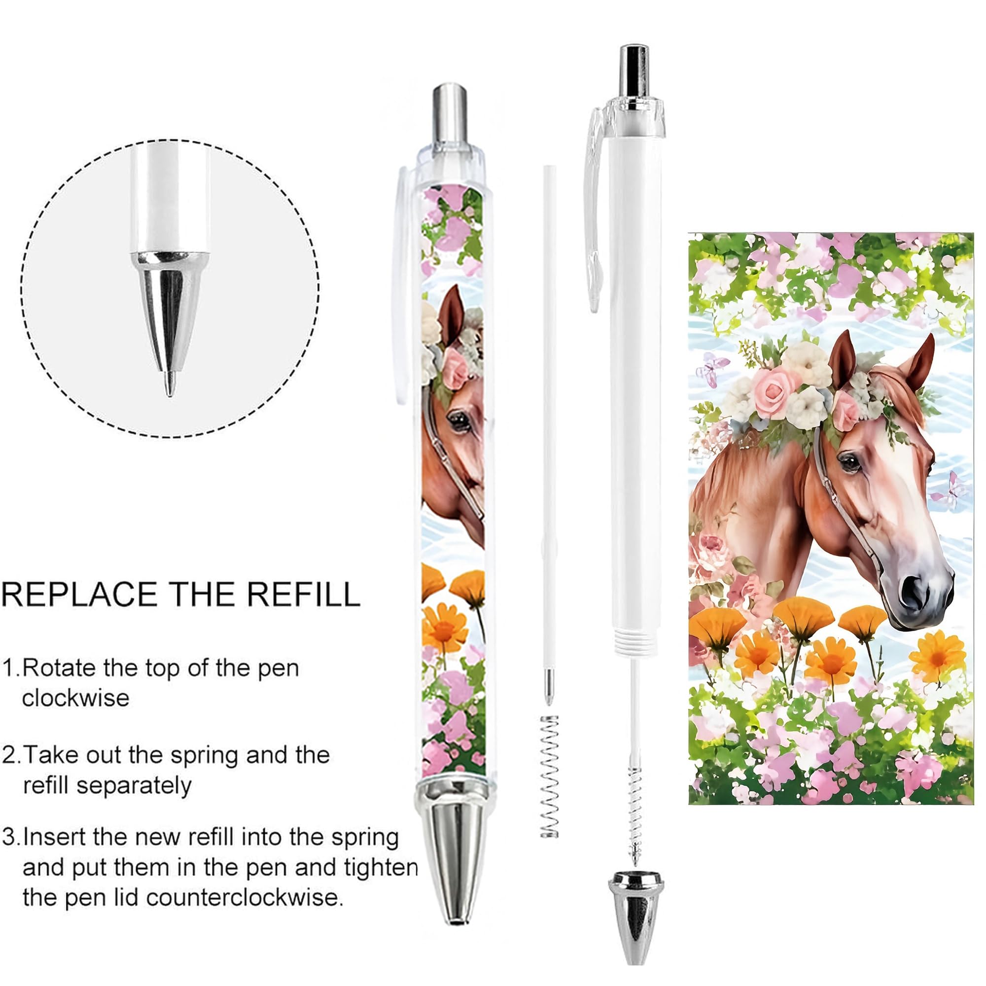 Humyoun 24 Pcs Tea Party Gift Pens Bulk Floral Tea Party Favors Pink - View #4