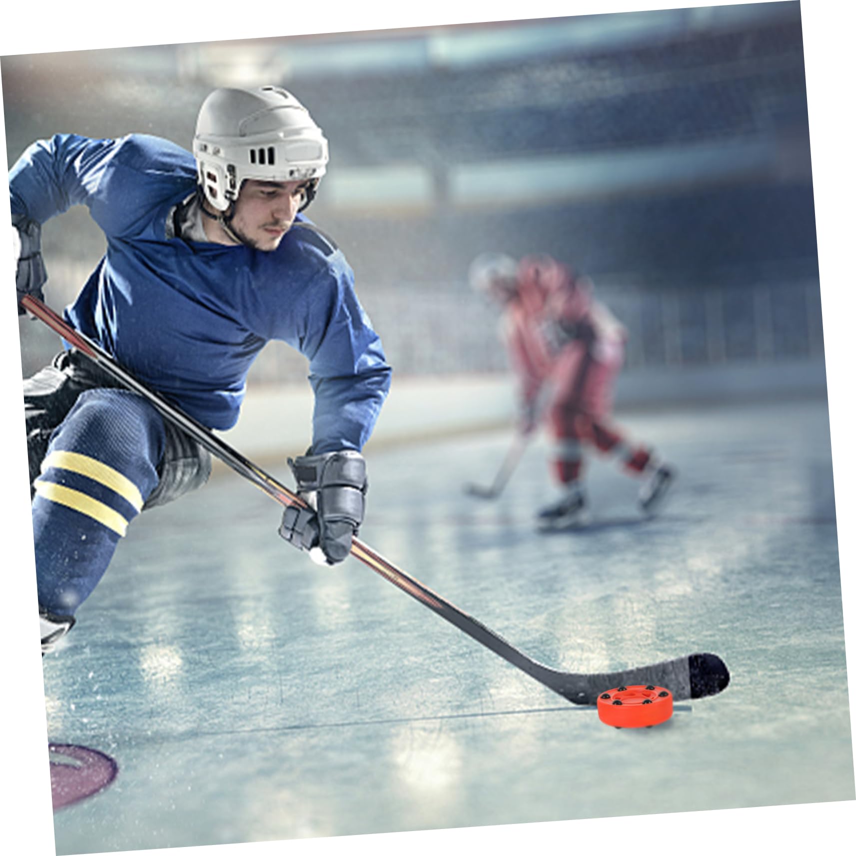 WOONEKY Rondelle de Hockey en Ligne Rouge 2 Pièces Nylon PVC