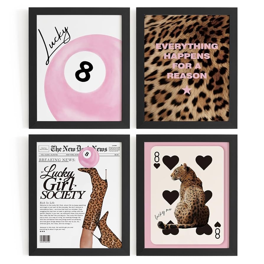 Amazon.com: DSHFG Trendy Leopard Cheetah Wall Art Funky Pink
