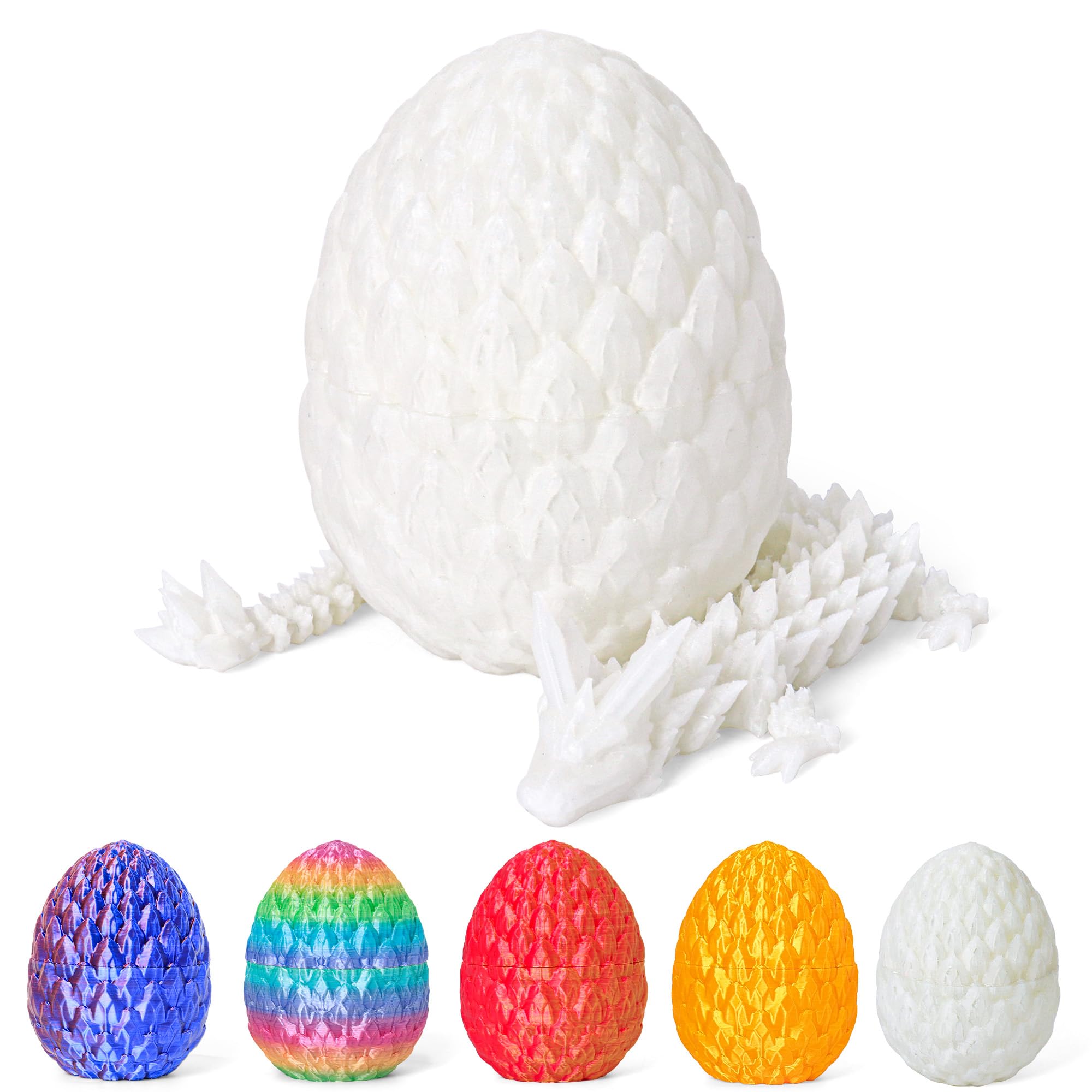 ONEVIVE Dragon Eggs with Dragon Inside 3D Printed, Mystery Dragon Egg Articulated Crystal Fidget Toy for Kids Adults Women Men Funny Gift Desk Decor(