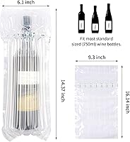 Vista 5 de Paquete de 5 bolsas de viaje para botellas de vino con bomba – Bolsas protectoras inflables de columna de aire para envío y equipaje