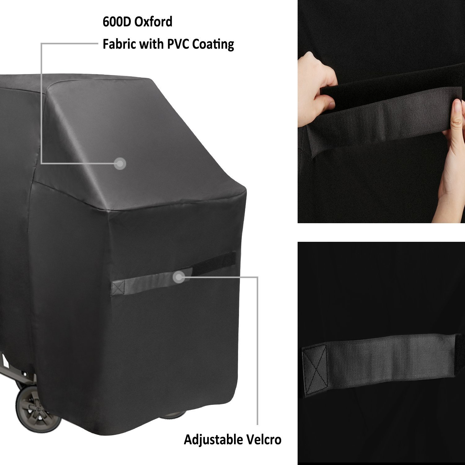 Onlyfire Grillabdeckung Abdeckhaube (für Weber Genesis II & II LX 400), Decken, atmungsaktiv, UV-beständig, wasserdicht | 600D Oxford Grillabdeckung, Wasserdicht, UV-beständig, Ersatz für Weber 7131, 165L x 63B x 113H cm