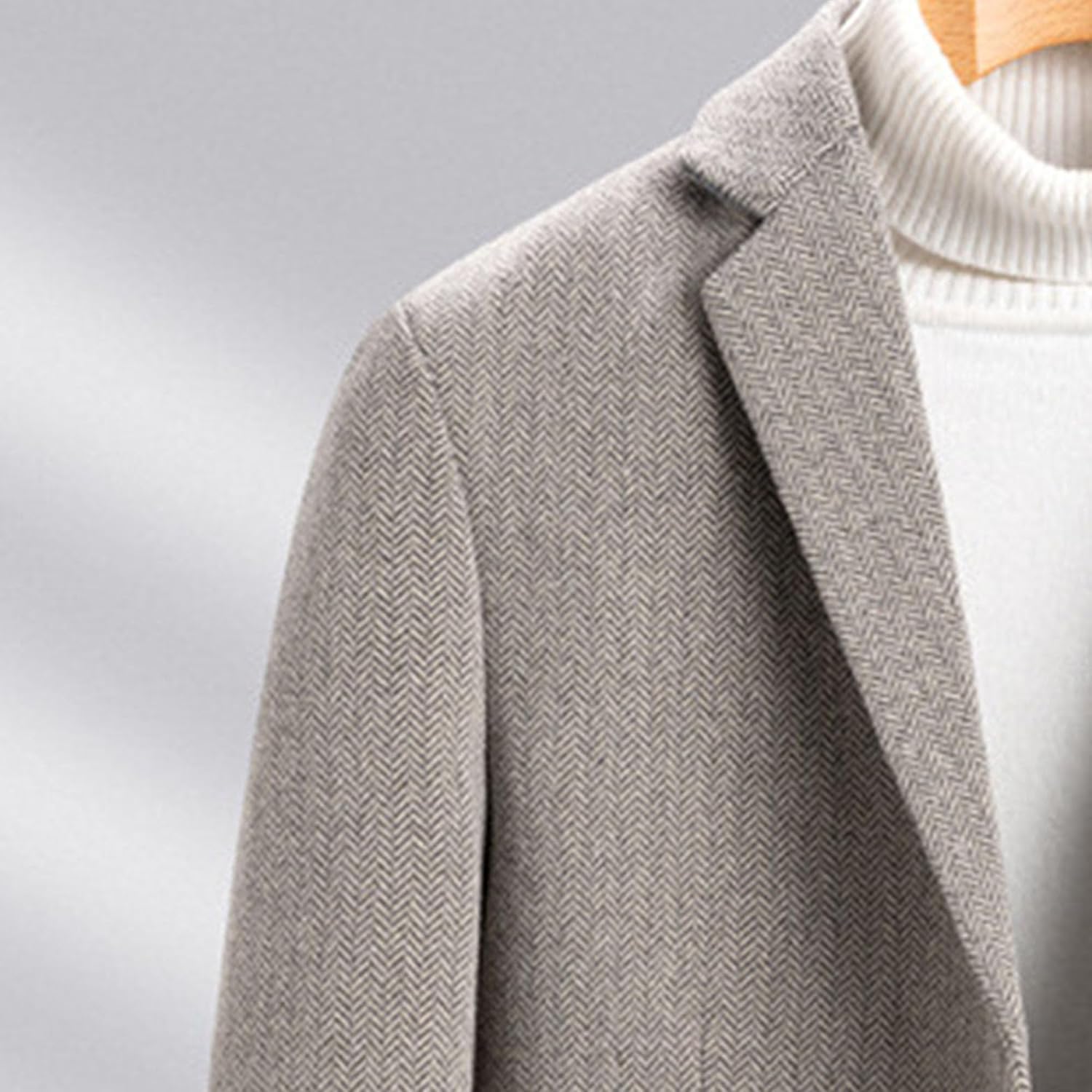 JEsilunmaMY Mens Wool Blend Formal Suit Jacket Two Button Casual Blazer Trench Coat Business Wedding Prom Stylish Overcoat