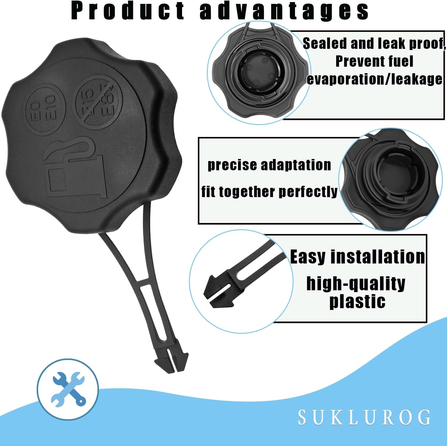 1pc Lawn mower gas cap Gas Fuel Tank Cap 594061 Compatible with B&S 675EXi 725EXi Engine Fit for Toro, Craftsman, and Troy bilt mower, Fits Tank 594112 093J02-0093-F1 093J02-0119-F1