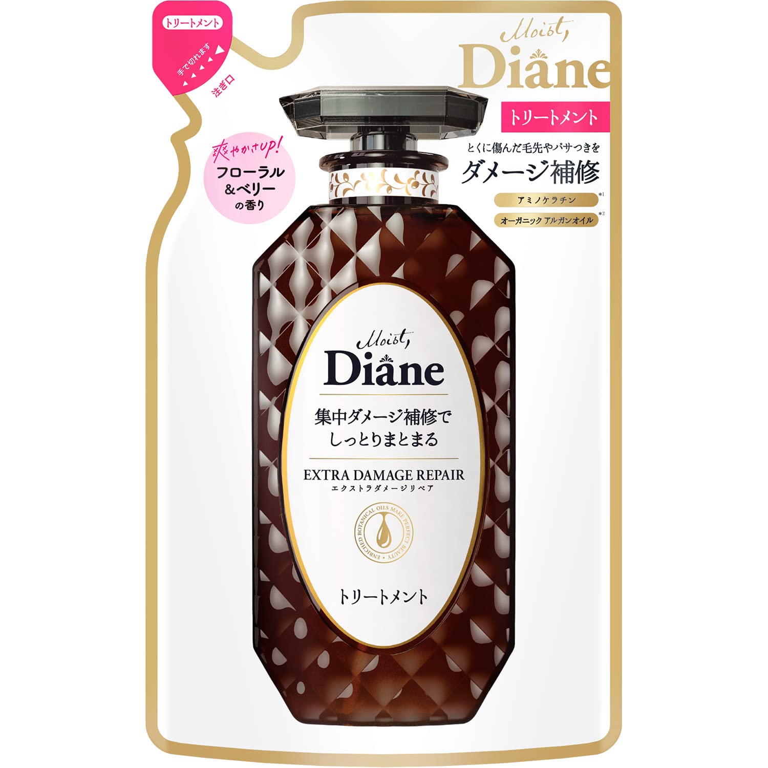 Moist Diane Treatment Perfect Beauty Extra Damage Repair Refill 330ml, White, 330 ml (Pack of 1)