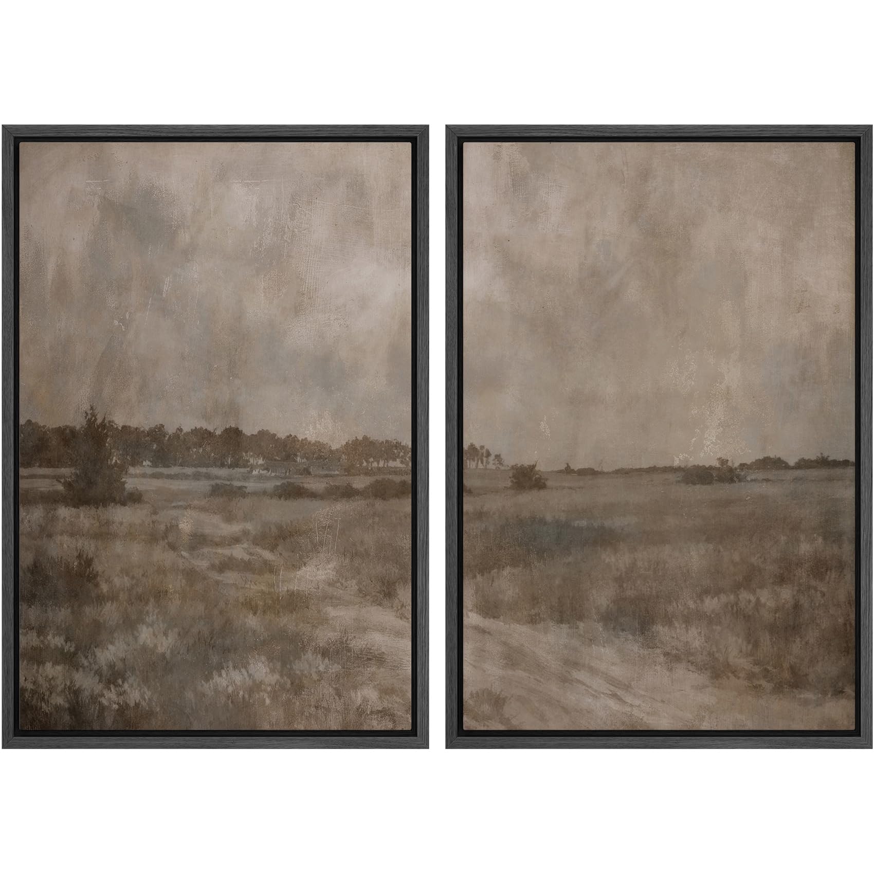 MUDECOR Framed Canvas Print Wall Art Monochromatic Gradient Abstract Minimalist Gray Illustrations Modern Art Decorative Bohemian Colorful Chic for Living Room, Bedroom, Office - 16"x24"x2 Black — view 71