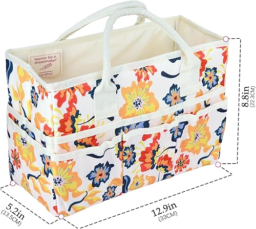 Vista 23 de qianshan Bolsa organizadora de manualidades con múltiples bolsillos, organizador grande de almacenamiento de arte con asas para arte, manualidades