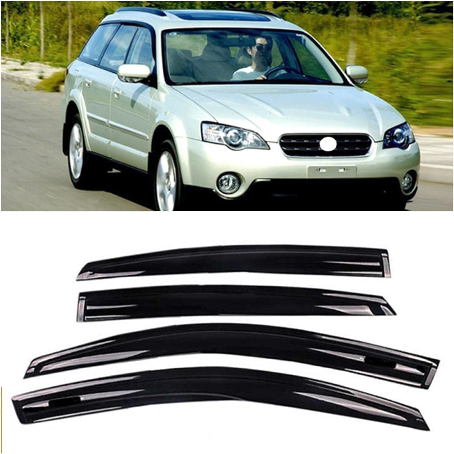 PANXUC Car Wind Deflectors for Subaru Outback 2004-2005, Side Window Wind Rain Deflector Window Visor Sun Rain Guard Smoke Guards