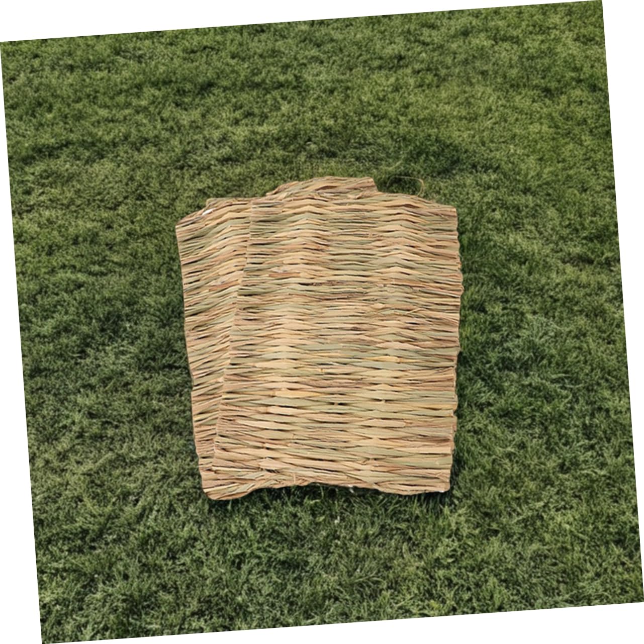 Toyvian Lot de 2 Nattes en Herbe Tressée pour Lapin, Couchage pour Petits Animaux, Usage en Cage, Repos Confortable et Jouet à Mâcher