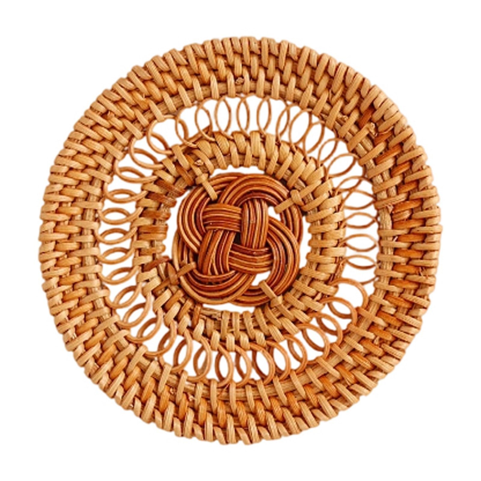 ordinarYone Handwoven Rattan Coasters With/without Storage Basket Placemat For Cups Bowls And Plates