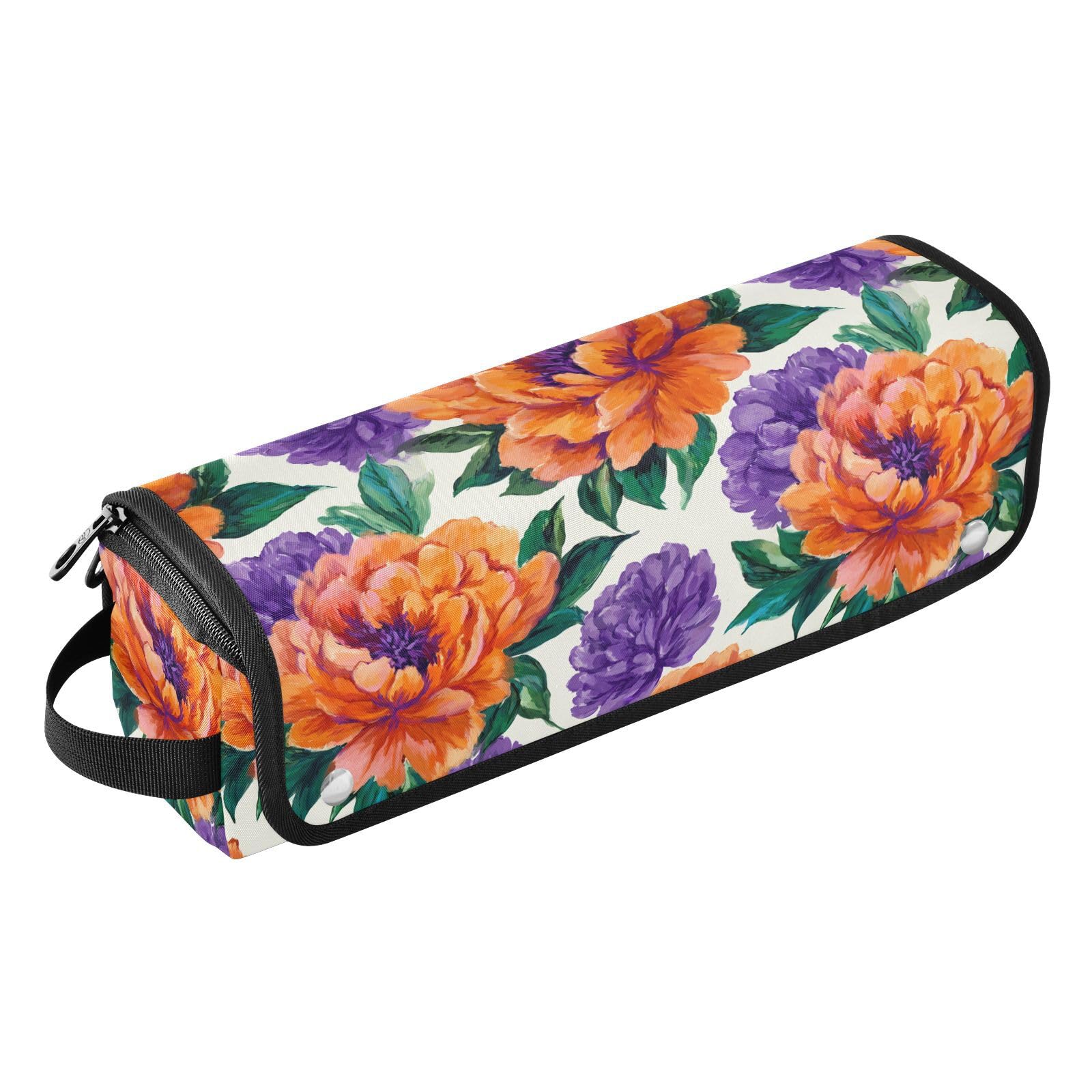 Peony Vibrant Multicolor Hair Tools Travel Bag for Straightener Flat Iron Curling Iron Hair Dryer& Styling Accessories Styling Tools Organizer Women Travel Essentials Heat Resistant Mat with Interior-image-36