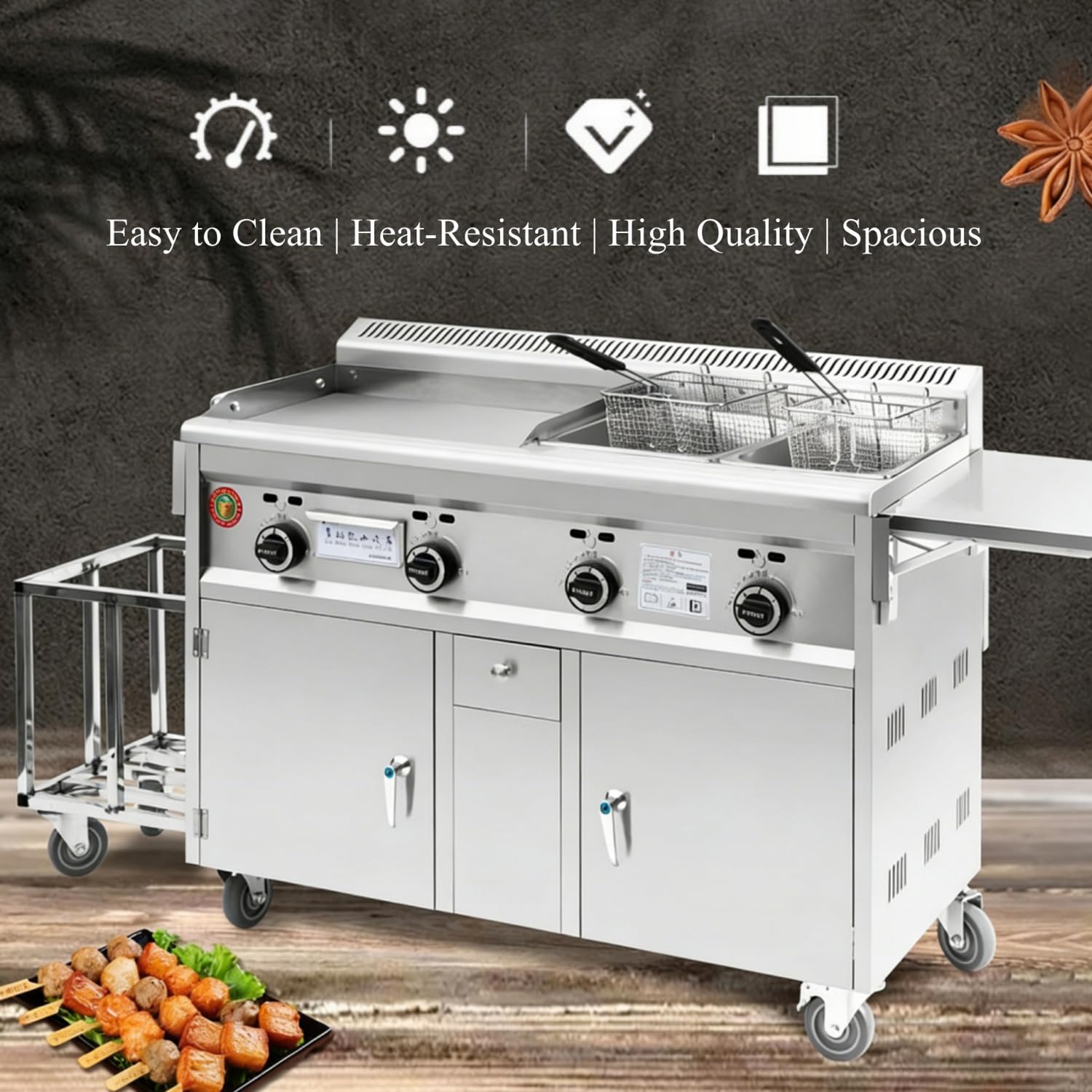 Camión de Venta Ambulante con toldo, Remolque de Comida Totalmente Equipado, Carrito de Venta para Exteriores; Ideal para mercados, Eventos de Comida callejera y Festivales