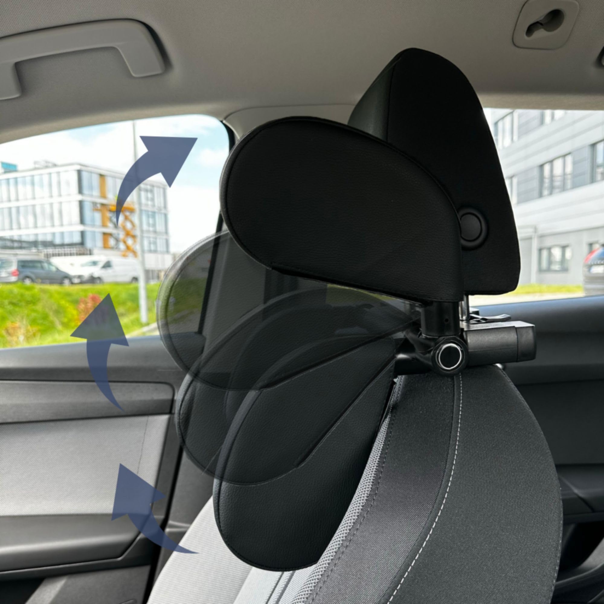cartrend Appuie-tête Confortable Pliable, pivotant à 180 °, Noir
