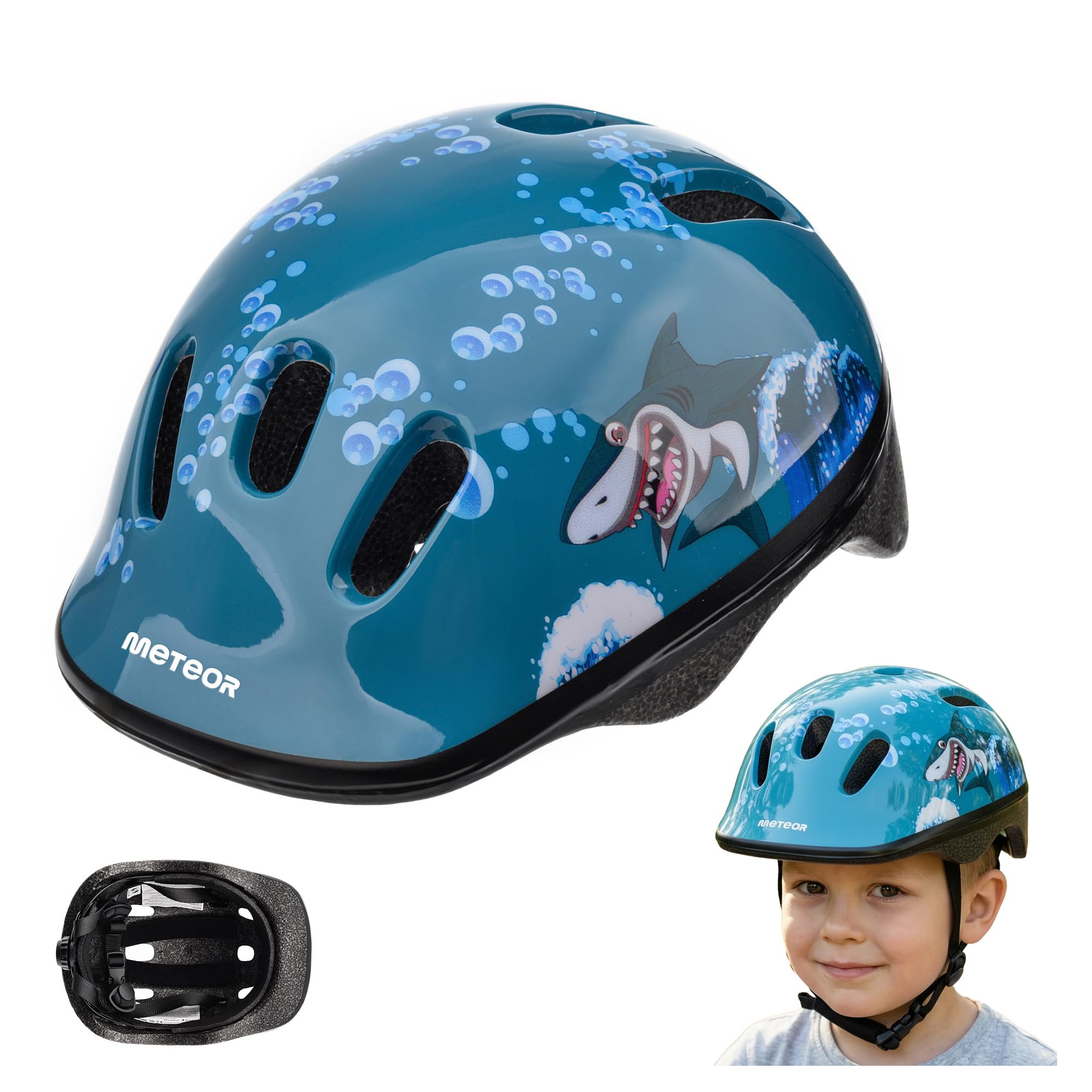 meteor Casco Bici Ideale per Bambini - Caschi Perfetto per Downhill Enduro Ciclismo MTB Scooter - Helmet per Tutte Le Forme di Attività in Bicicletta Helmo