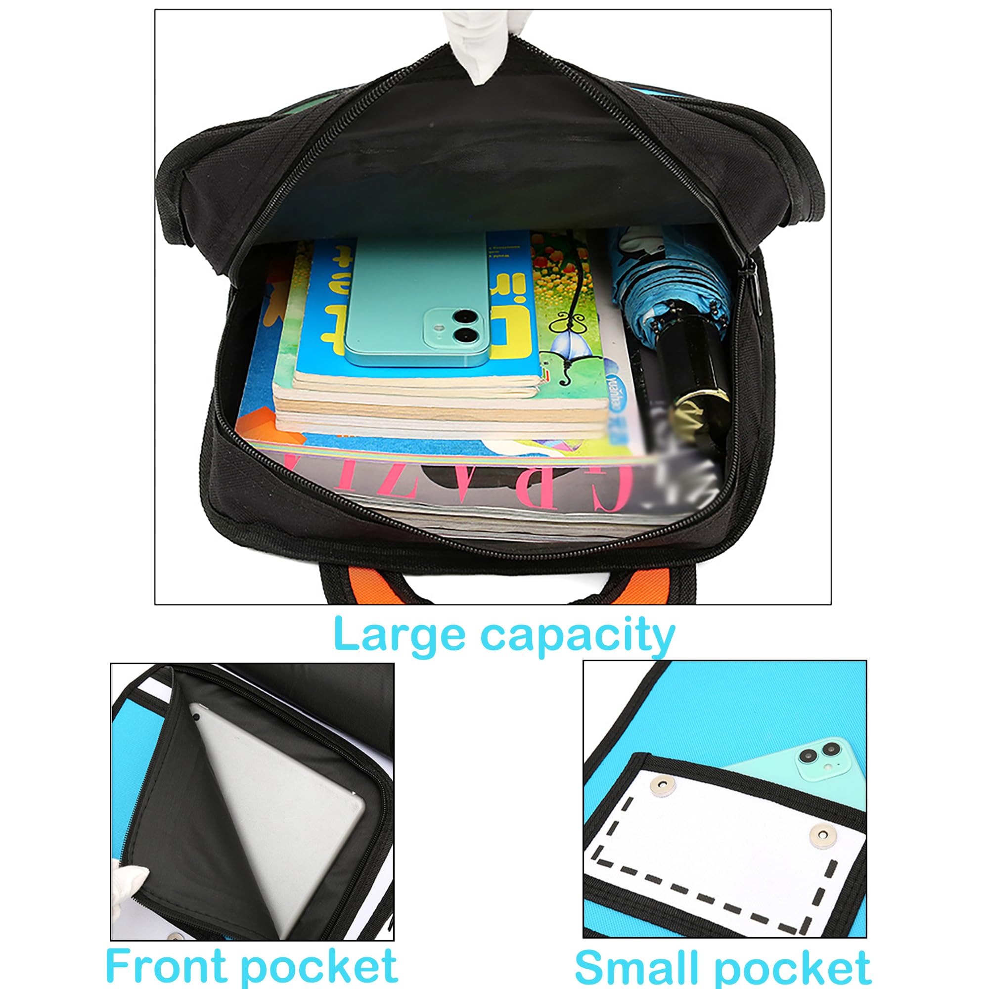 Lifelix Kids Kawaii Backpack for Boys Girls Cute Toddler 2D Cartoon Comic Paper Jump Bookbag Fun Weird School Schoolbag, Blue, Mini, Kawaii 2