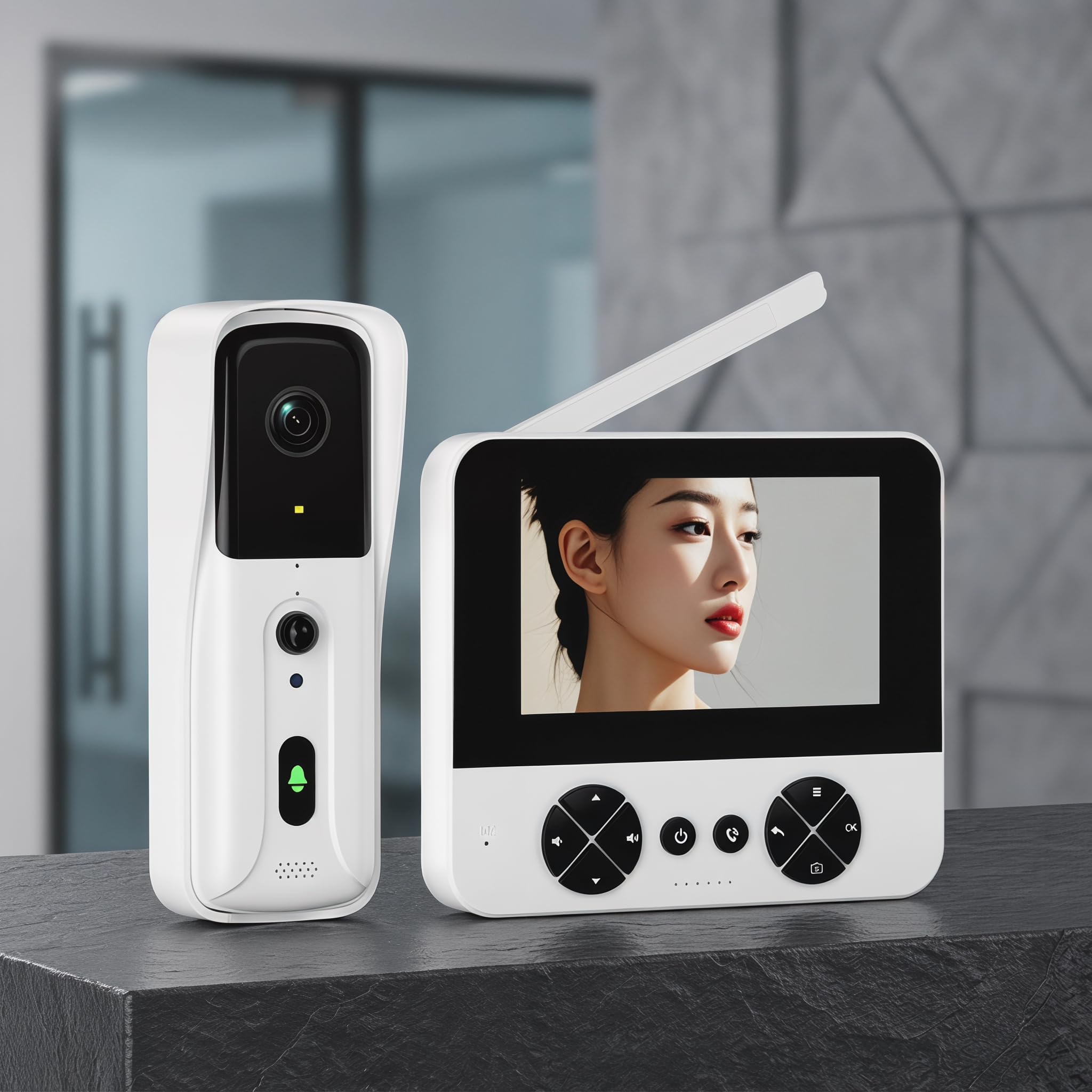 Videocamera versatile per campanello che offre risposta con bianco | un clic e trasmissione interna fino a 50 metri con videocitofono migliorato ad definizione