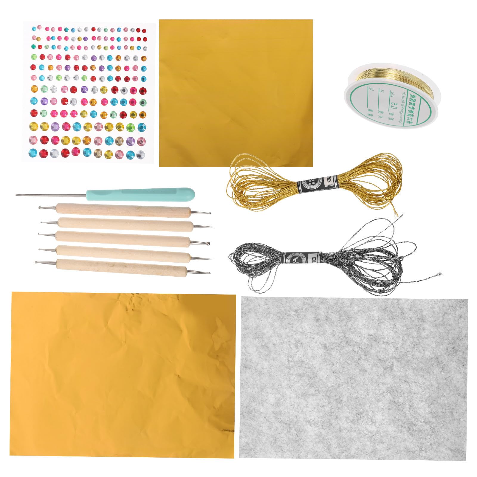 2 Set Lamina Dorata per Arti e Decorazioni Natalizie, 70 Micron