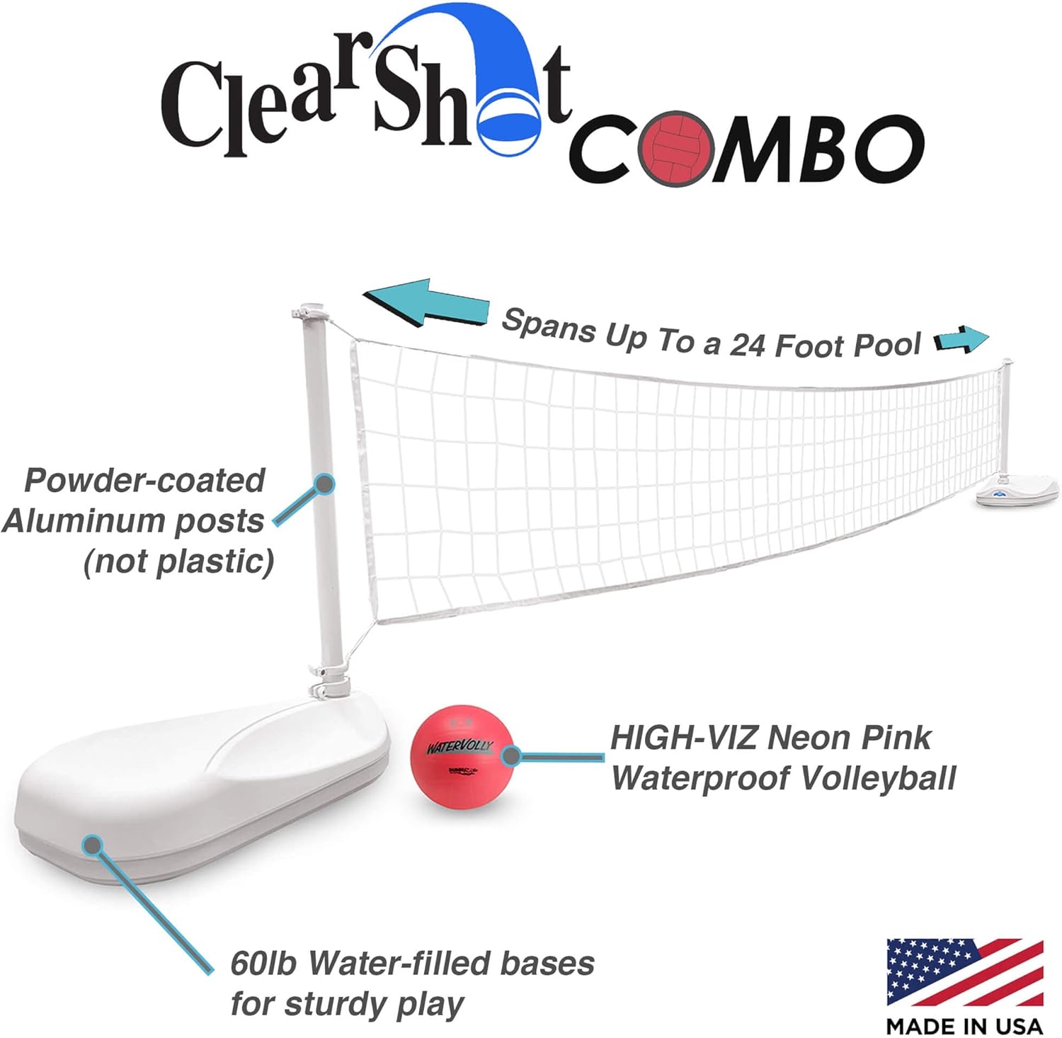 Clear Shot Poolside Basketball and Volleyball Combo Set