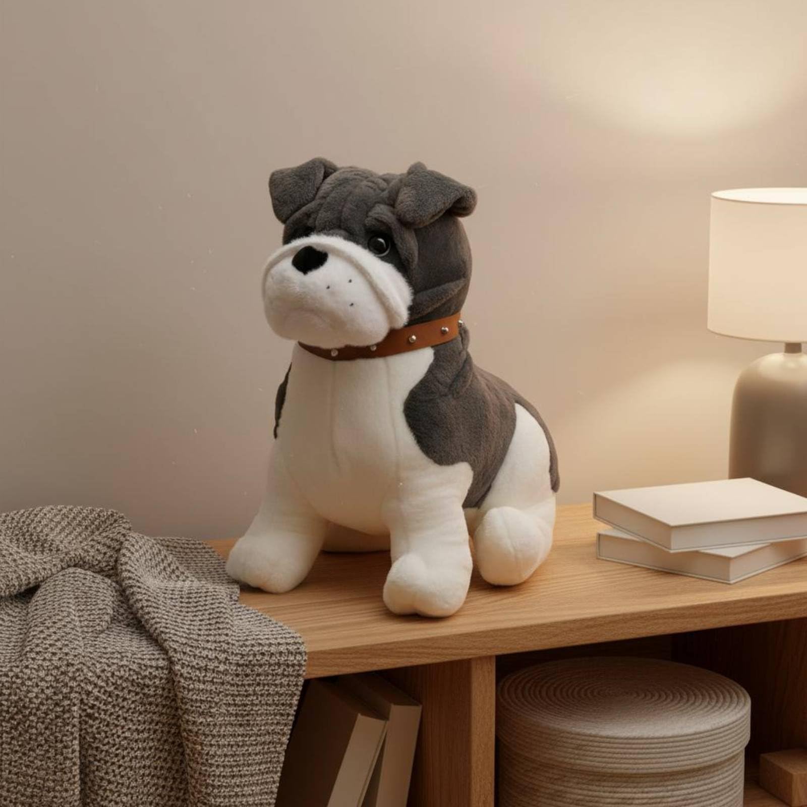 MagiDeal Muñeco Shar Pei de Peluche Perro Almohada Suave Cojín Juguete de Peluche con Detalles de y Pliegues Realistas Relleno PP Adecuado para Niños, Marrón, 70CM