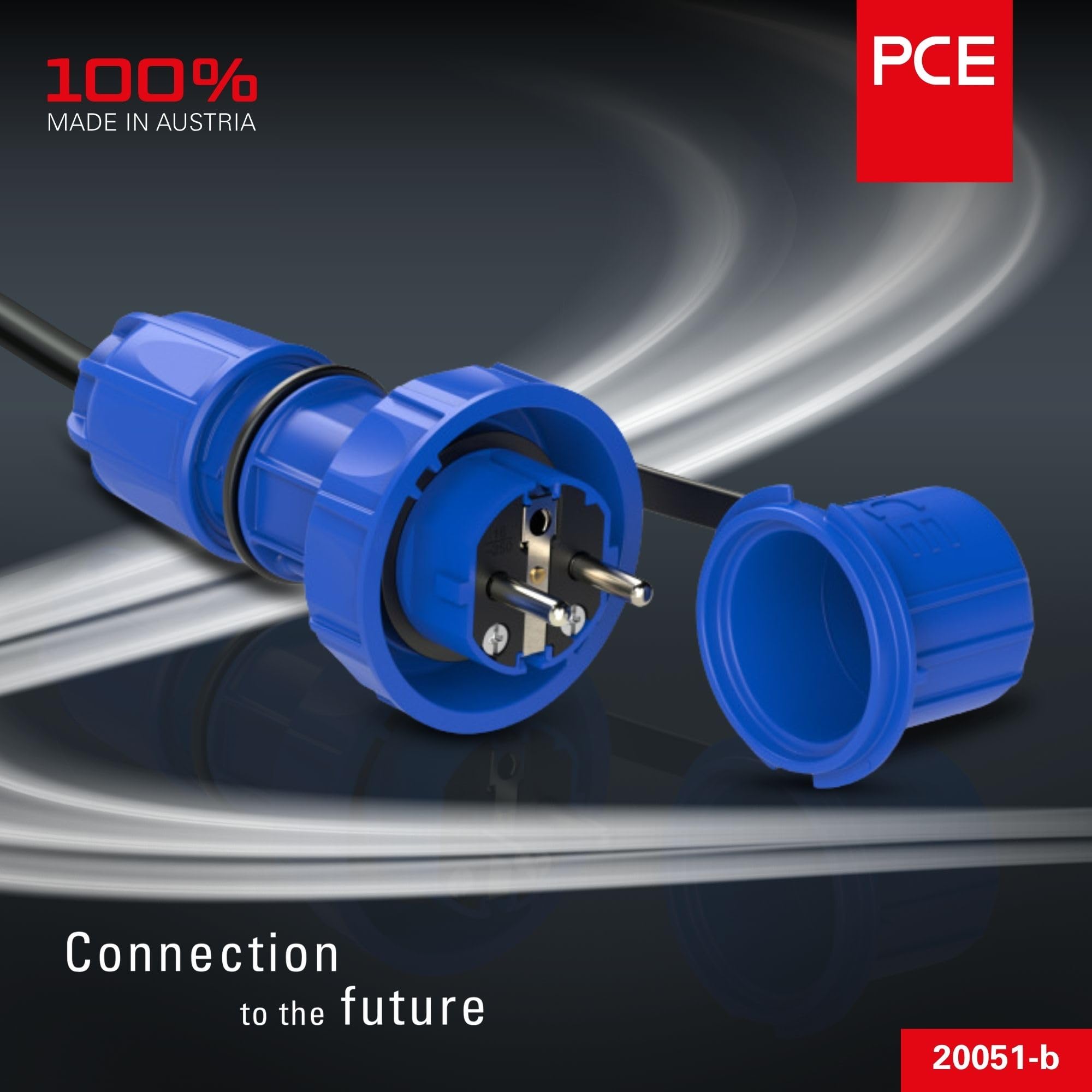PCE schutzkontaktstecker druckwasserdicht Azul 20051 de B