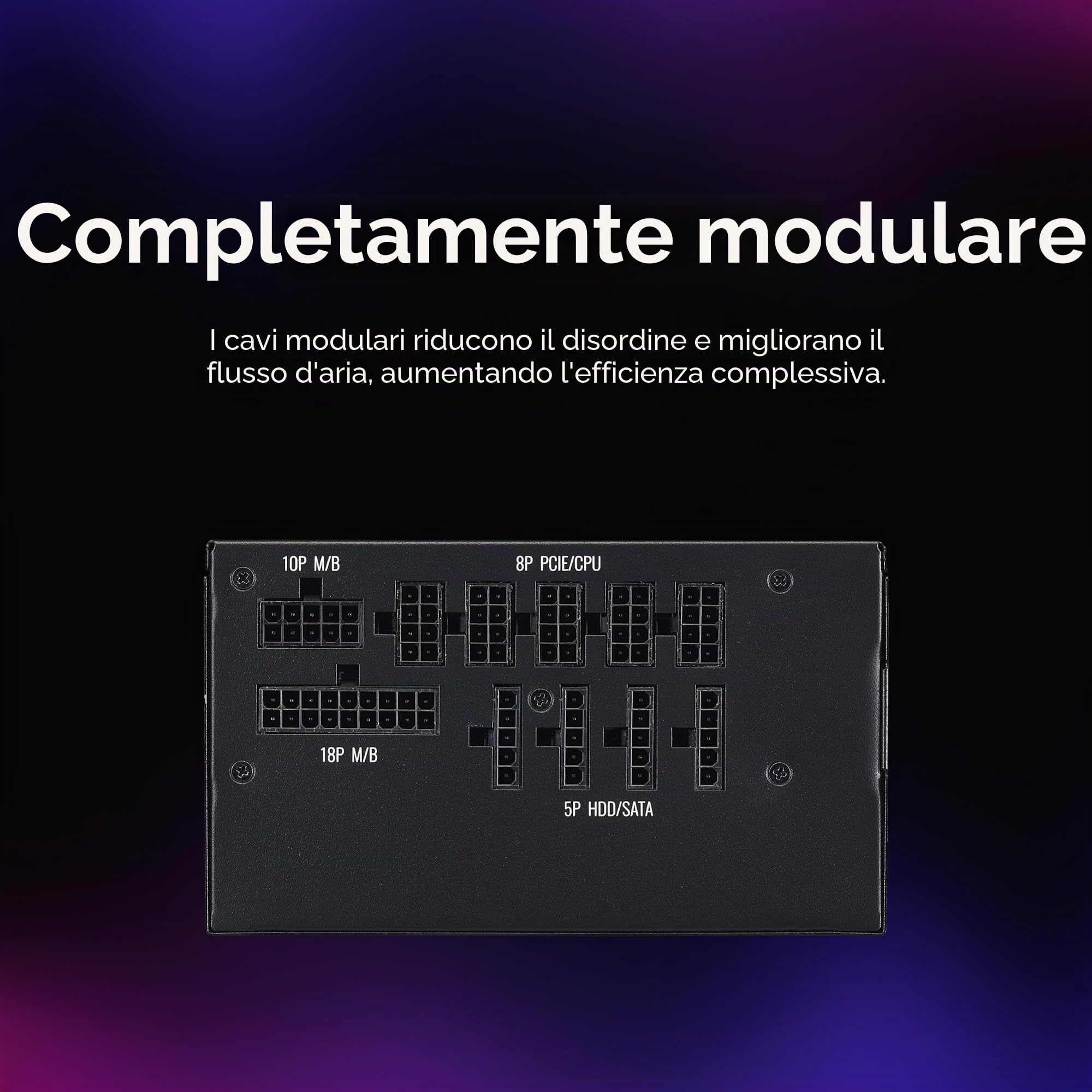 Cooler Master MWE Gold 850 V2 completamente modulare, 850 W, efficienza 80+ Gold, ventola HDB silenziosa, 2 connettori EPS, resistenza alle alte temperature, garanzia 5 anni
