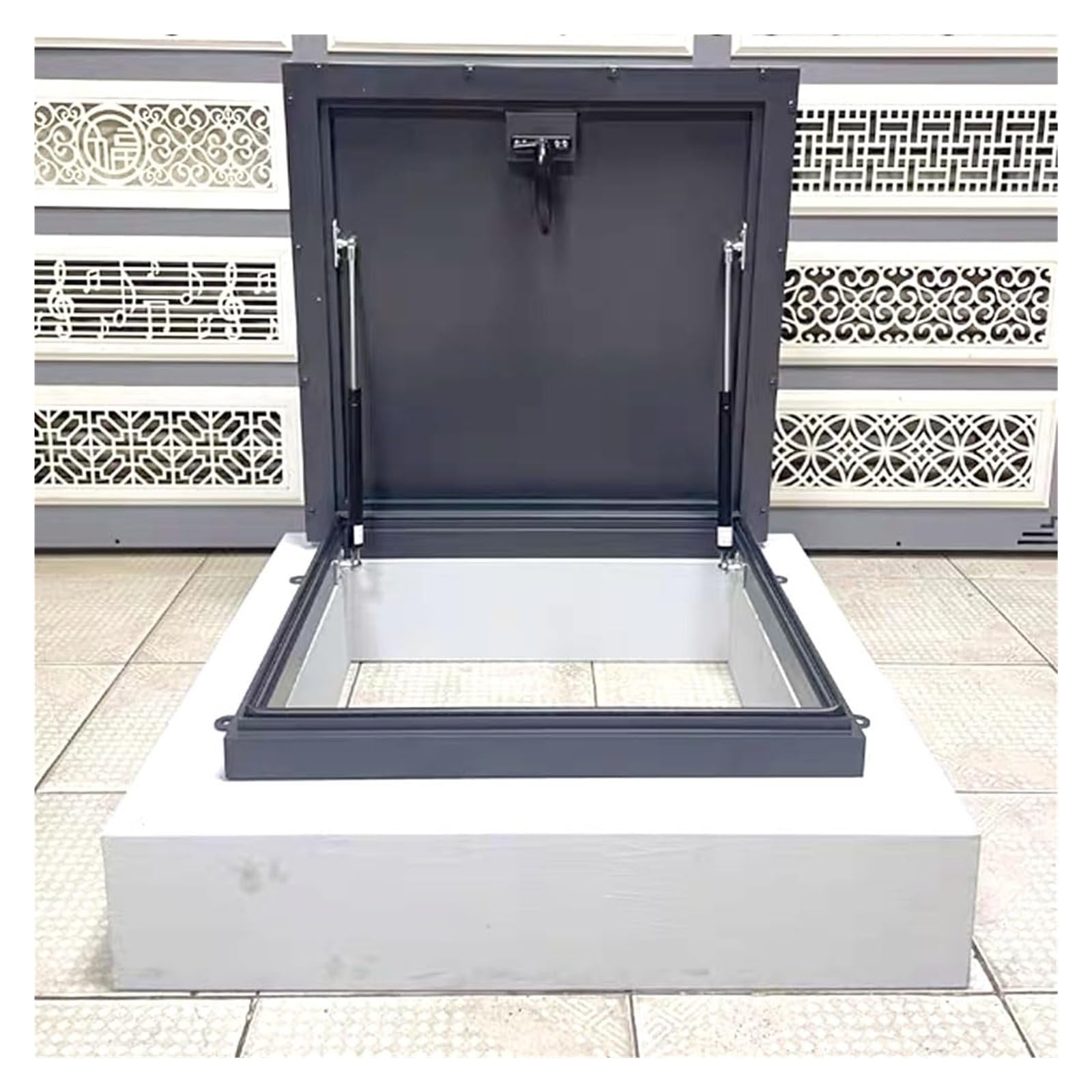Claraboyas De Acero, Cubiertas Impermeables para Claraboyas, Tapas De Acceso A Sótanos, Fabricadas En Acero Galvanizado, Con Manilla De Palanca(50x50cm)