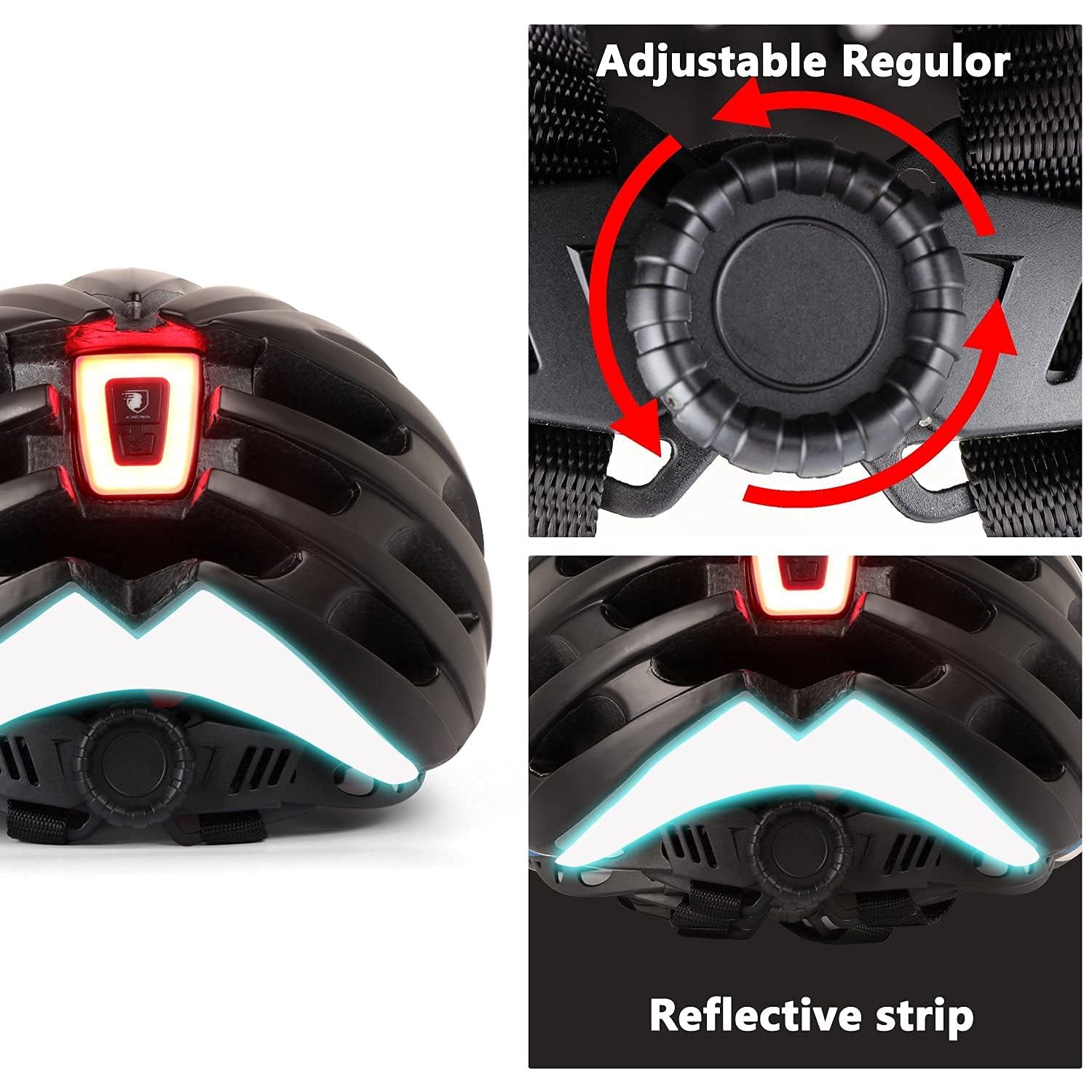 Shinmax Kask Rowerowy Mężczyźni Kobiety, MTB z USB Magnetyczne światło ochronne UV Wizjer Naklejka Jasna, Unisex Regulowany Kask rowerowy na deskorolkę Certyfikat CE 57-62 CM (RC-049)