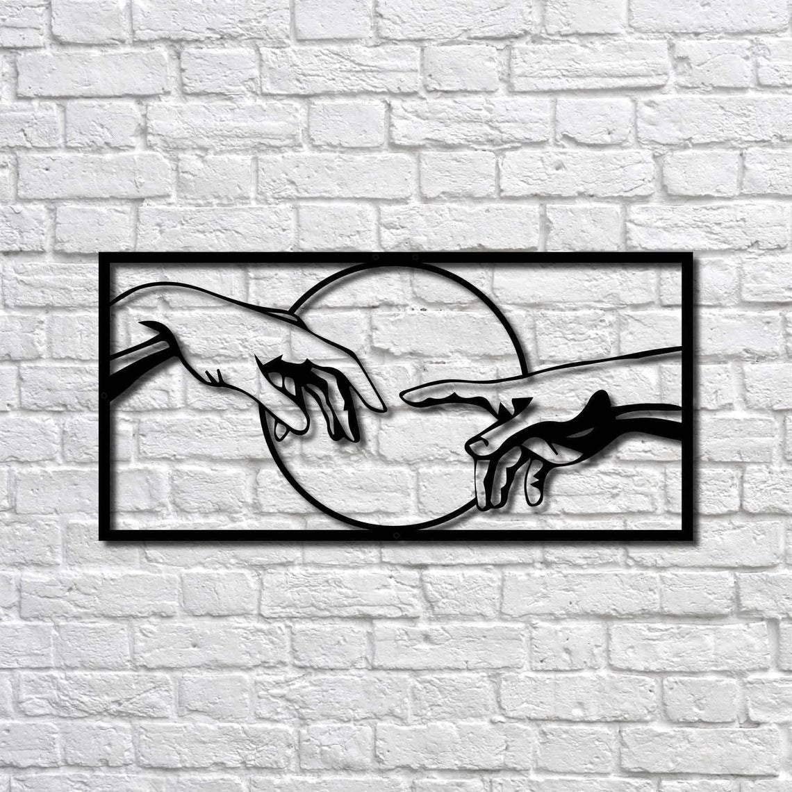 Creation of Adam Two Hands, Wall Art, Custom Laser Cut Metal Signs, Custom Metal Sign, Metal Art, Housewarming Gift, Home Décor