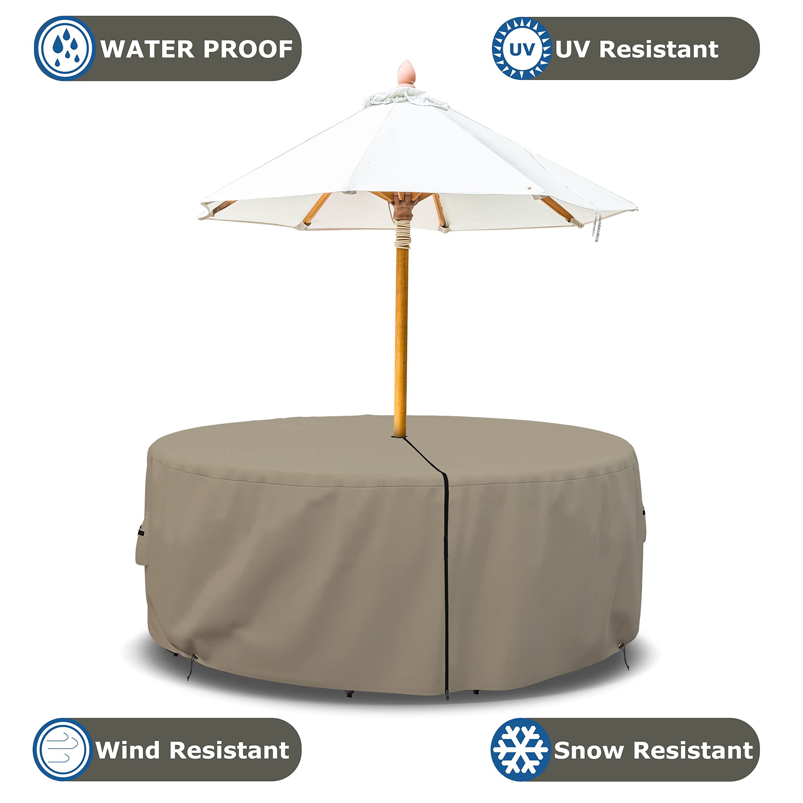 Covers & All Patio Round Table and Chair set cover with Umbrella Hole