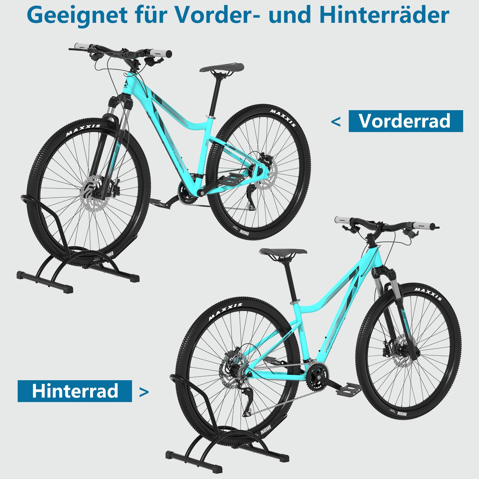 Urban Deco Fahrradständer Boden Freistehender Fahrrad Ständer Professional Fahrradhalter Fahrradhalterung Fahrrad Halter für Mountainbike MTB Rennrad Schwarz
