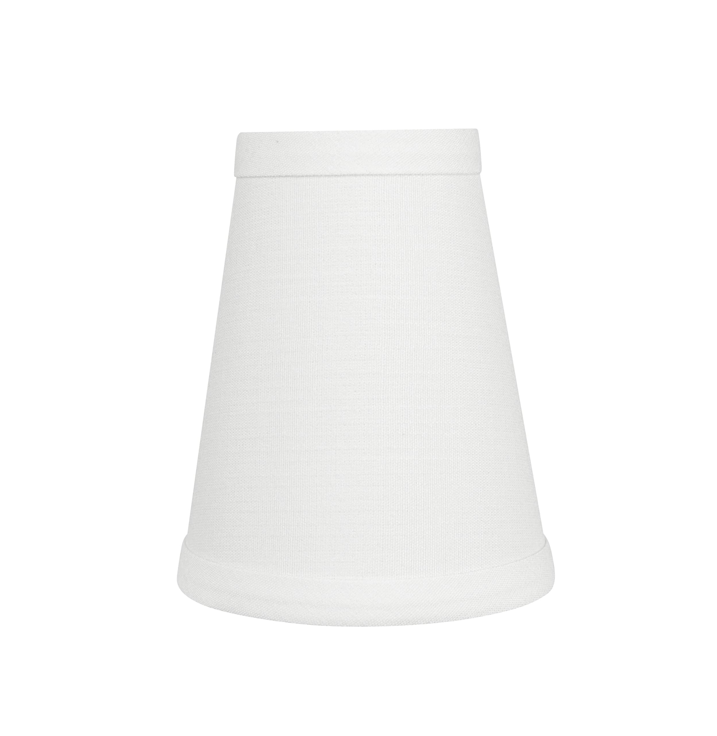 Aspen Creative 32718-2 Empire Chandelier Clip-On Lamp Shade Set – 2 Pack, White, 3x4x4 Inches, Brass Clip Fitter