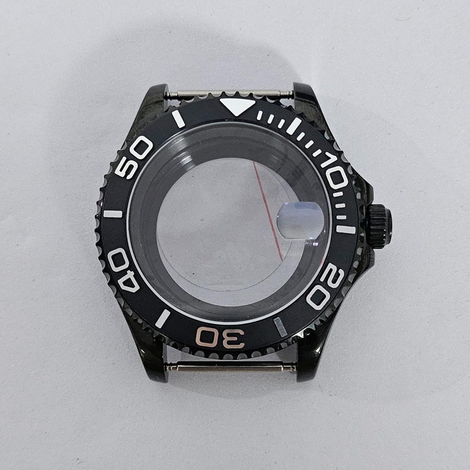40 mm Uhrengehäuse Saphirkristallglas Passend für NH35 NH36 NH34 2824 8215 Uhrwerke, 28,5 mm Zifferblatt Uhrenreparaturteile (D Glass Bottom Cover)