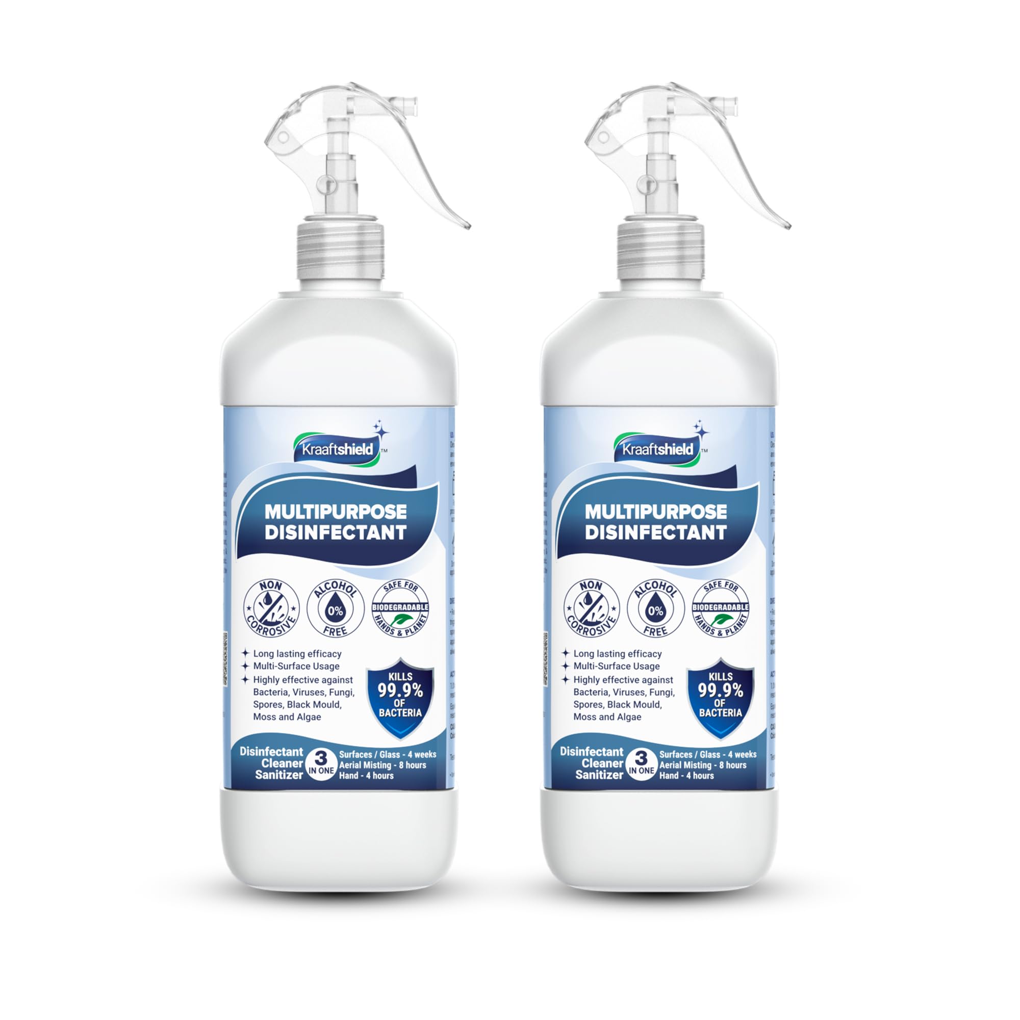 Kraaftshield Multipurpose Disinfectant Cleaner (500ml)| Oil & Grease Stain Remover | Kills 99.99% Germs | Extra Strong Natural Disinfectant Sanitizer Action | Bathroom & Kitchen Cleaner (B0CJ2FDX4P) Amazon Price History, Amazon Price Tracker