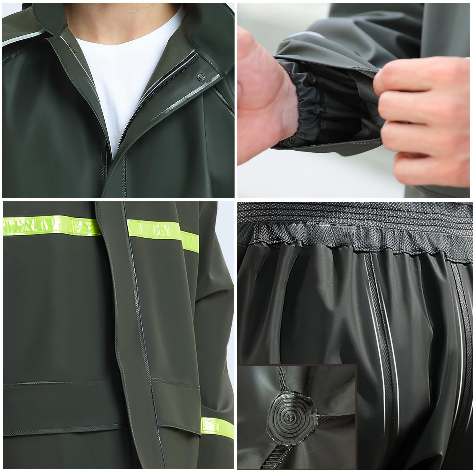 Trajes De Lluvia para Exteriores, Impermeables Reflectantes, Pantalones De Lluvia para Ciclismo, Agricultura Y Pesca