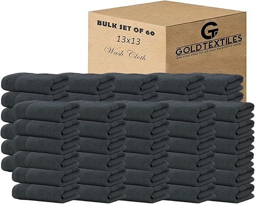 Miniatura 9 de GOLD TEXTILES Paquete de 12 paños de lavado (13 x 13 pulgadas, blanco) suaves de algodón hilado con enjuague, altamente absorbentes y de secado