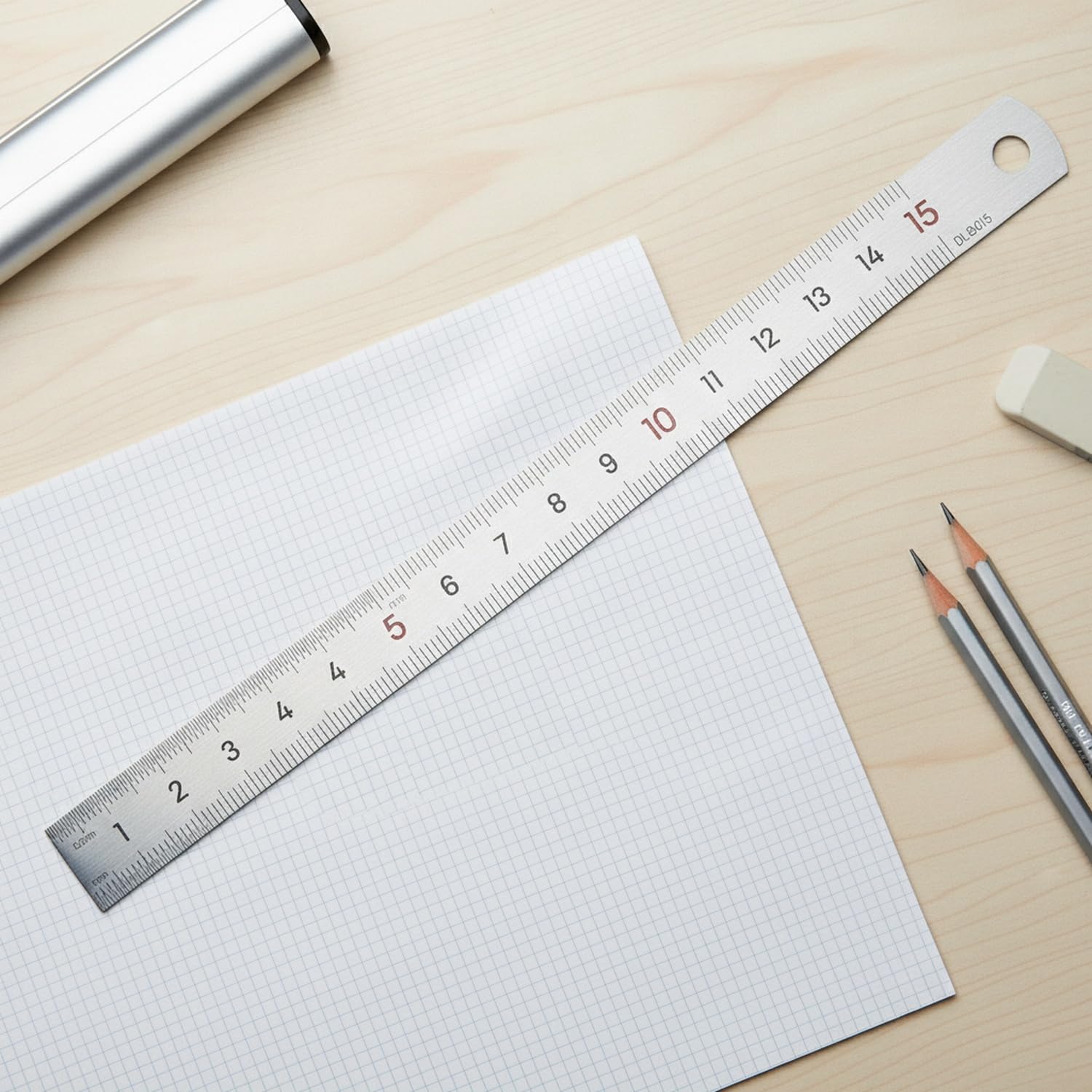 Regla Recta de Acero Inoxidable para Medición y Dibujo Técnico, Borde Preciso y Estable (1 PC)