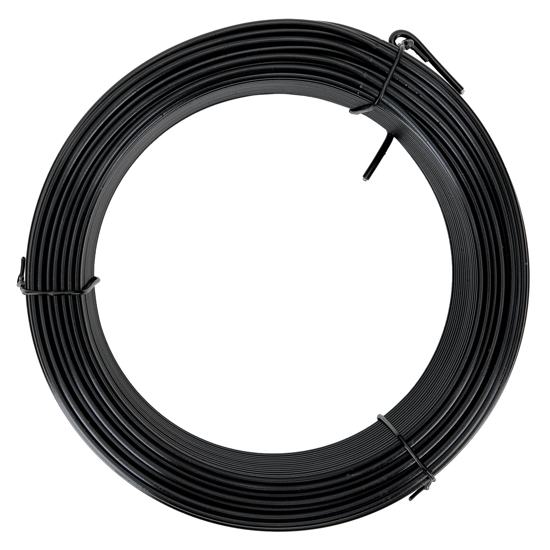Flandria Fil de tension 2,4mm x 50m Fil métal Enduit PVC Noir pour Fixation, réparation Clôture, grillage