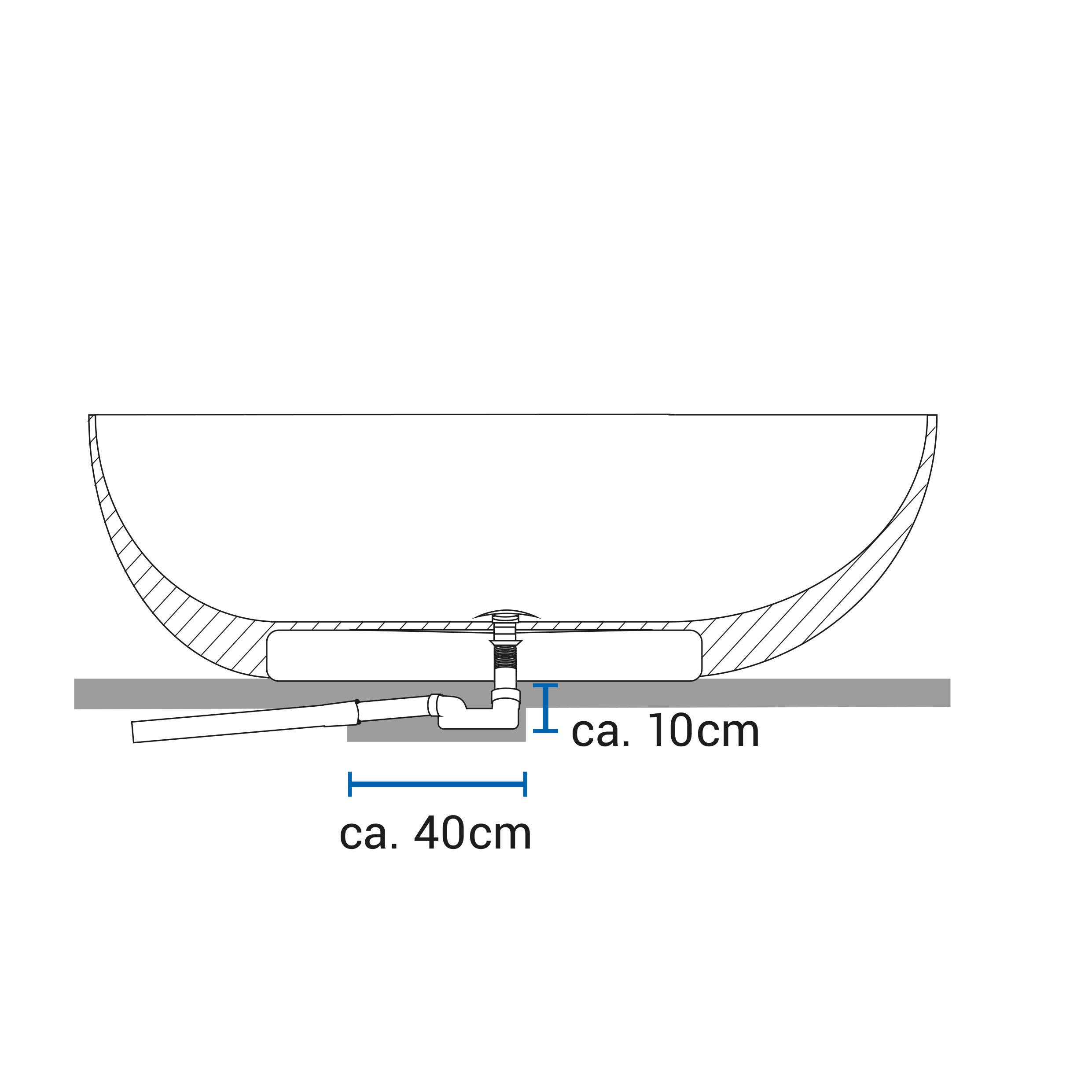 Vasca da bagno freestanding in Solid Surface, 'RELAX' nero opaco, 176x103cm