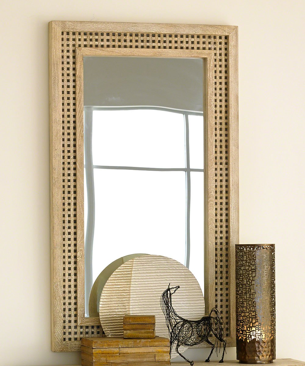 StudioA Driftwood Lattice Mirror, Oversized Item