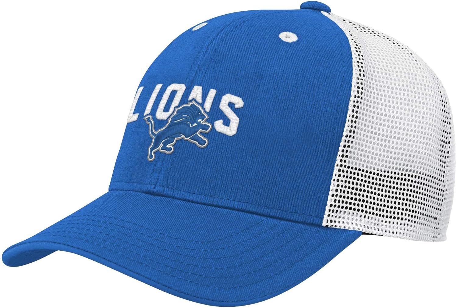 NFL Kids Youth 8-20 Official Primary Logo Wordmark Pre-Curved Mesh Trucker Snapback Hat Cap - One Size