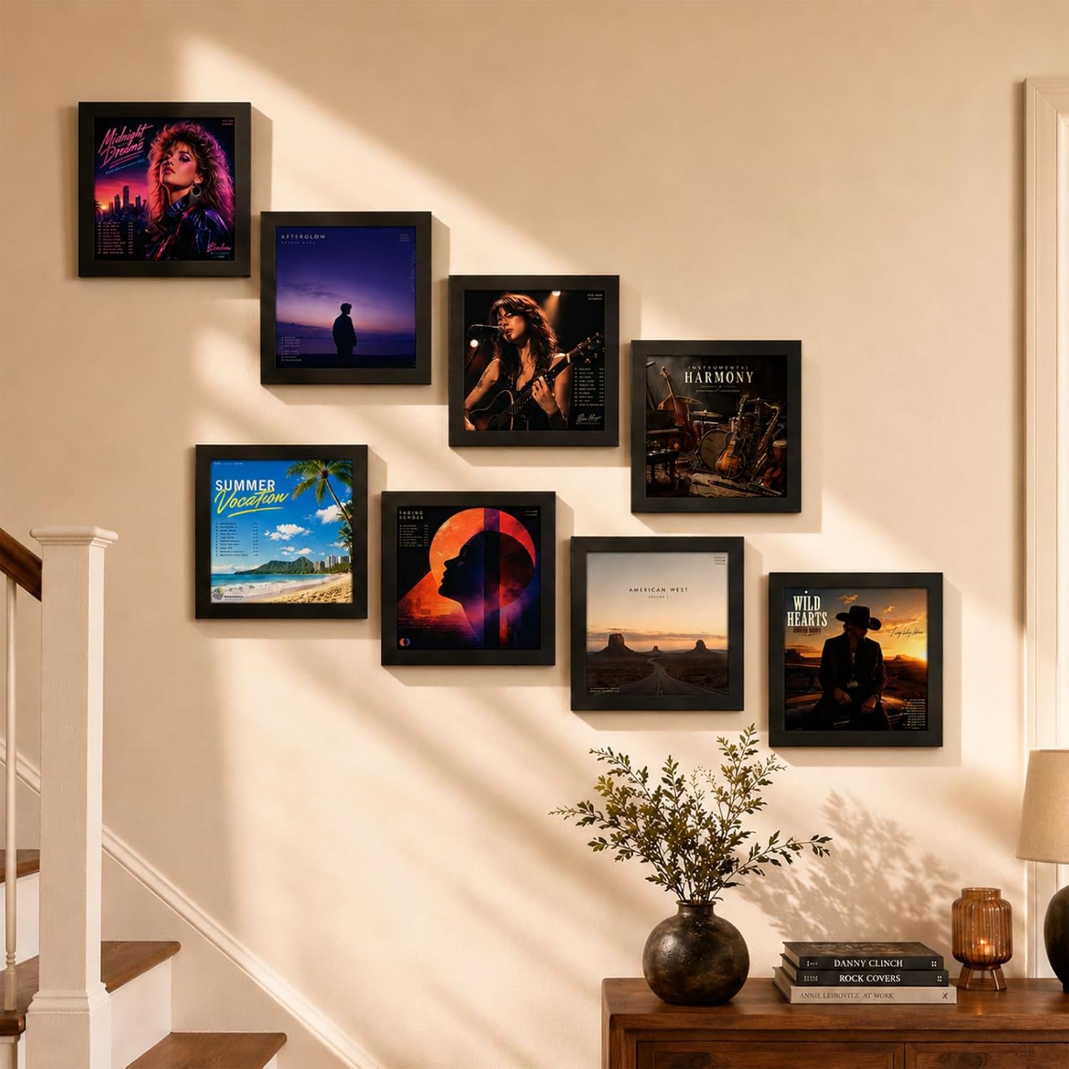 4 Pack 12"x12" Front-Opening Magnetic Vinyl Record Frame | Holds Up to 3 LPs & Fits Gatefold, Album Cover Display with UV-Protection Acrylic, Vinyl Record Wall Mount Display Frame thumbnail