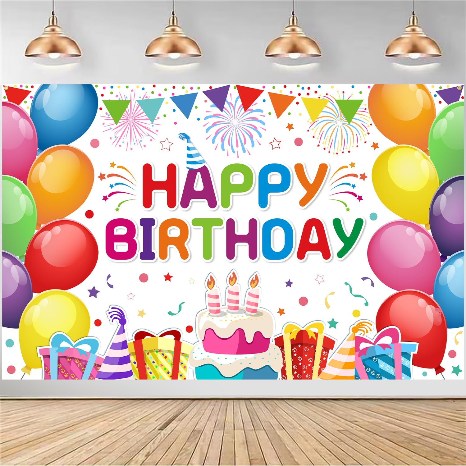 Happy Birthday Banner - Blue & Silver Party Decor -11 Happy Birthday Banner - Blue & Silver Party Decor -11